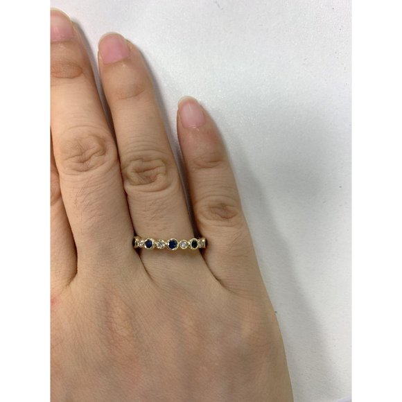 Cosmic Diamonds Jewelry - Real Diamond Fancy Daily Wear Blue Sapphire Band